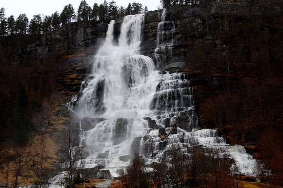 Tvindefossen waterfall  (150 m. drop)