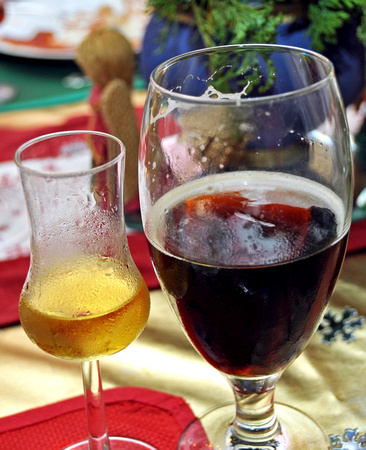Aquavit and the dark Christmas beer